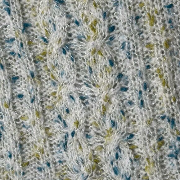 Aratta Silent Journey Open Front Cable Knit Cardigan Size L Large Lace Cuffs - Picture 9 of 16